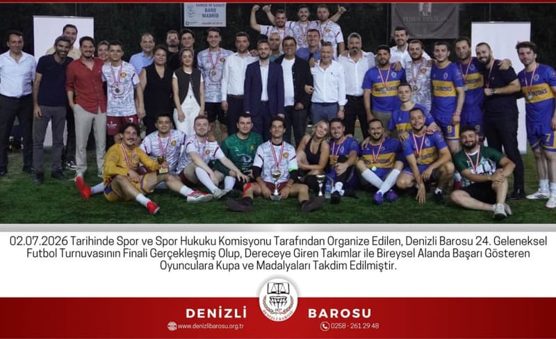 Denizli Barosu Geleneksel Futbol Turnuvası’nda Şampiyon Barossia Dortmund